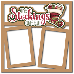 The Stockings are Full - 2 Frames - Scrapbook Page Layered Overlay Kit