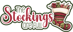 The Stockings are Full - Scrapbook Page Title Die Cut
