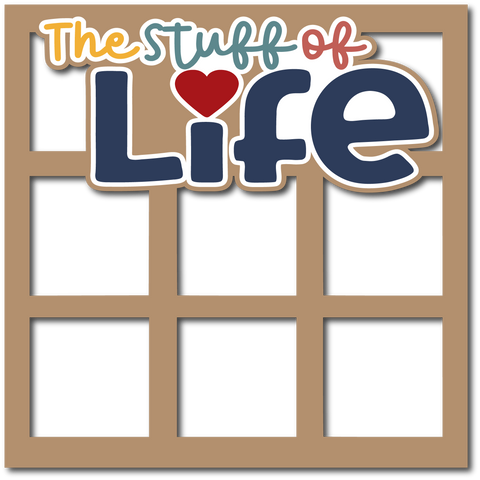 The Stuff of Life - 6 Square Frames - Layered Overlay - Digital Cut File - SVG - INSTANT DOWNLOAD