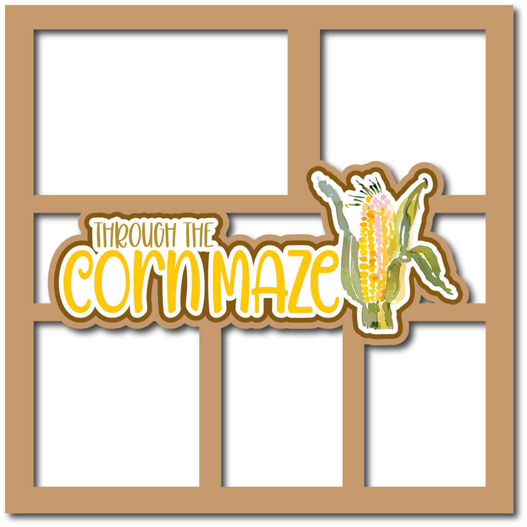 Through the Corn Maze - 5 Frames - Scrapbook Page Layered Overlay Kit ...