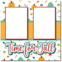 Time for Fall - Printed Premade Scrapbook Page 12x12 Layout