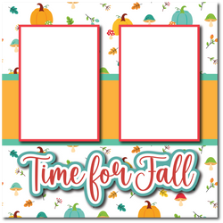 Time For Fall - Printed Premade Scrapbook Page 12x12 Layout