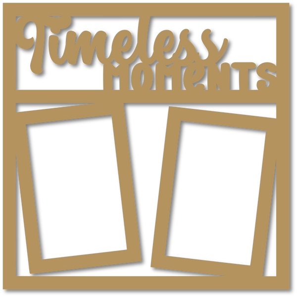 Timeless Moments - 2 Frames - Scrapbook Page Overlay - Choose a Color