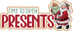 Time to Open Presents - Scrapbook Page Title Die Cut