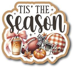 Tis the Season - Fall - Football - Scrapbook Page Title Die Cut