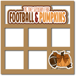 Tis the Season for Football & Pumpkins - 5 Square Frames - Scrapbook Page Layered Overlay Kit
