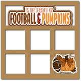 Tis the Season for Football & Pumpkins - 5 Square Frames - Scrapbook Page Layered Overlay Kit