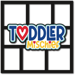Toddler Mischief - Boy - 6 Frames - Scrapbook Page Layered Overlay Kit