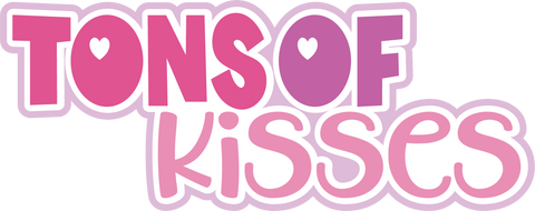 Tons of Kisses - Scrapbook Page Title Sticker