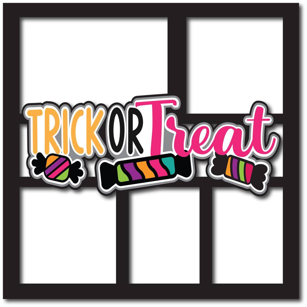 Trick or Treat - 5 Frames - Layered Overlay - Digital Cut File - SVG ...