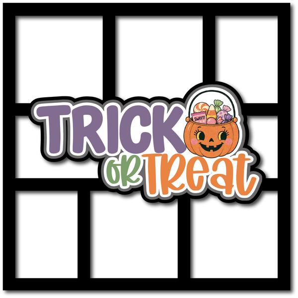 Trick or Treat - 6 Frames - Scrapbook Page Layered Overlay Kit
