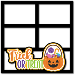 Trick or Treat - 4 Frames - Scrapbook Page Layered Overlay Kit