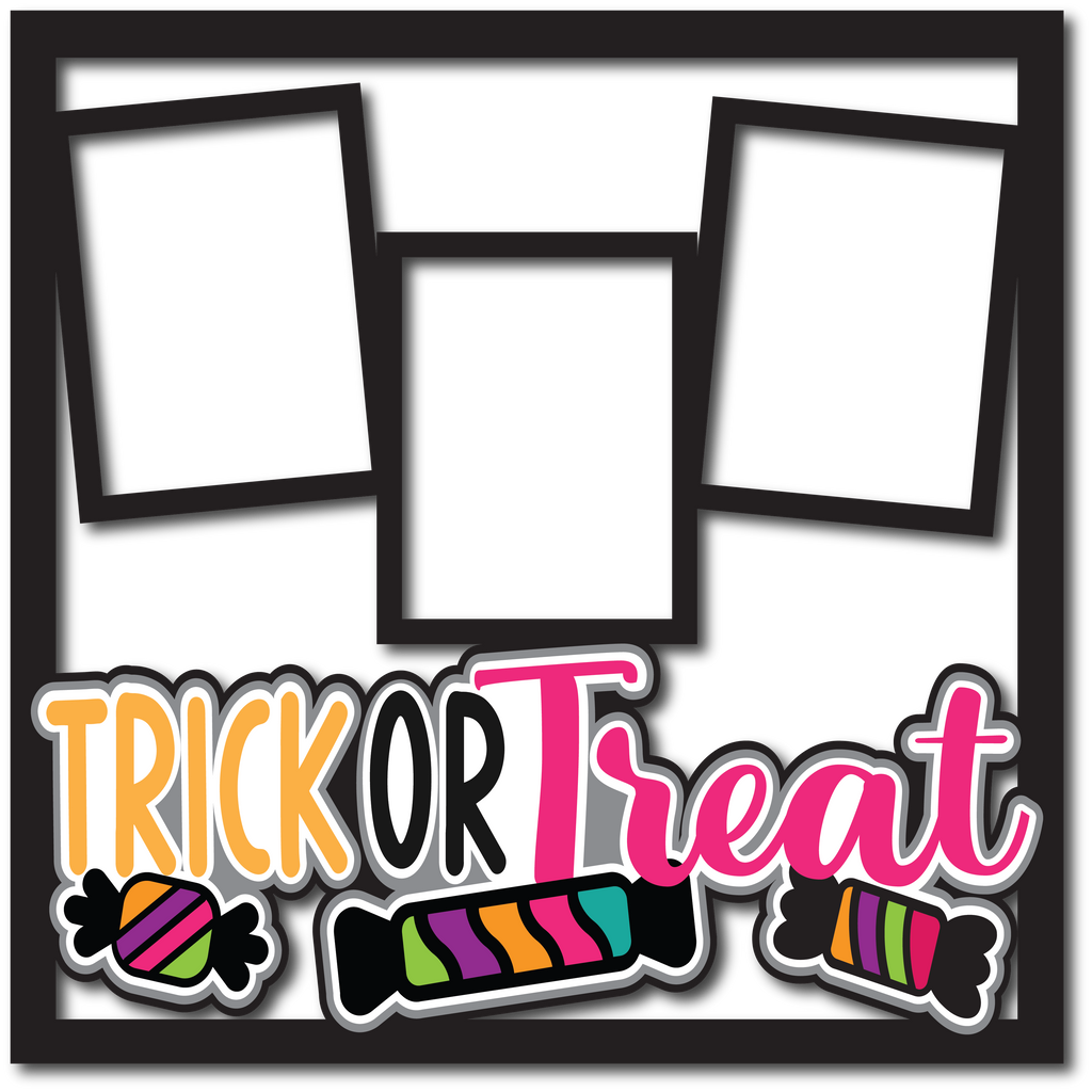 Trick or Treat - 3 Frames - Layered Overlay - Digital Cut File - SVG ...