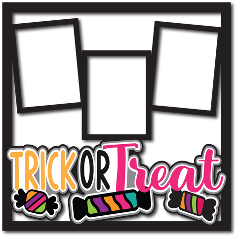 Trick or Treat - 3 Frames - Layered Overlay - Digital Cut File - SVG - INSTANT DOWNLOAD