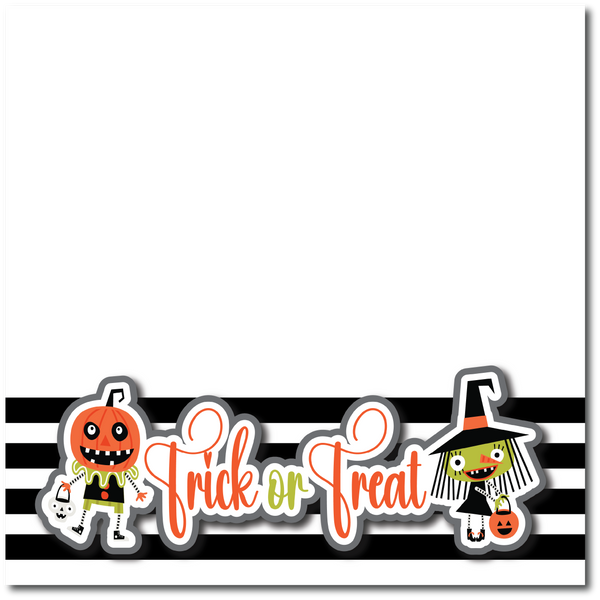 Trick or Treat - Printed Premade Scrapbook Page 12x12 Layout