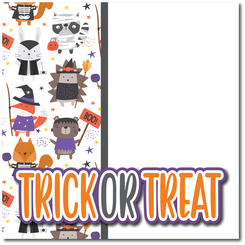 Trick or Treat - Printed Premade Scrapbook Page 12x12 Layout