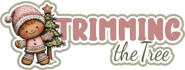 Trimming the Tree - Scrapbook Page Title Sticker