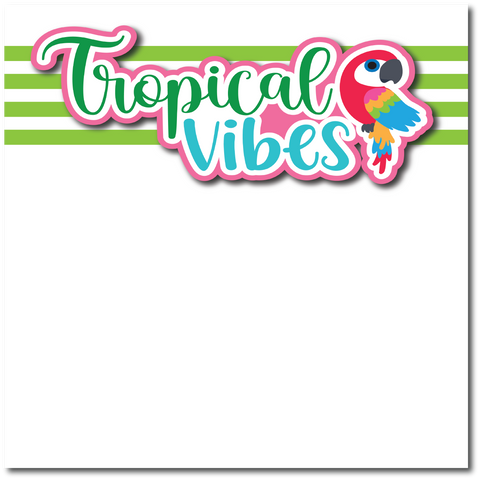 Tropical Vibes - Printed Premade Scrapbook Page 12x12 Layout