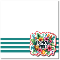 Tropical Vibes - Printed Premade Scrapbook Page 12x12 Layout