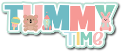 Tummy Time - Scrapbook Page Title Sticker