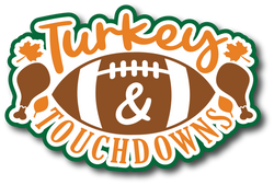 Turkey and Touchdowns - Scrapbook Page Title Sticker