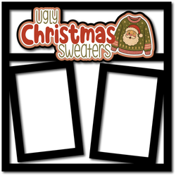 Ugly Christmas Sweaters - 2 Frames - Scrapbook Page Layered Overlay Kit