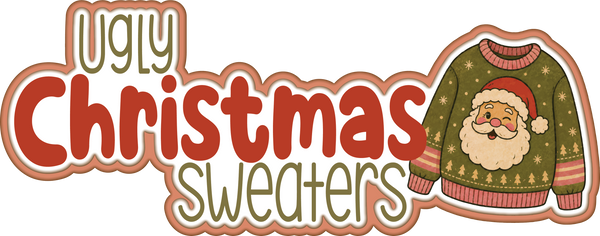 Ugly Christmas Sweater- Scrapbook Page Title Die Cut