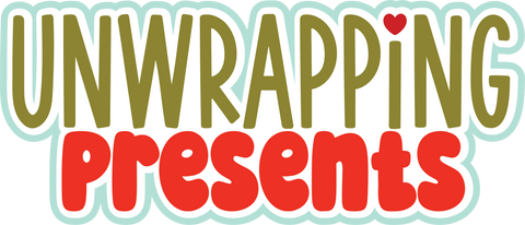 Unwrapping Presents - Scrapbook Page Title Die Cut
