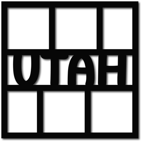 Utah - 6 Frames - Scrapbook Overlay - Digital Cut File - SVG - INSTANT DOWNLOAD
