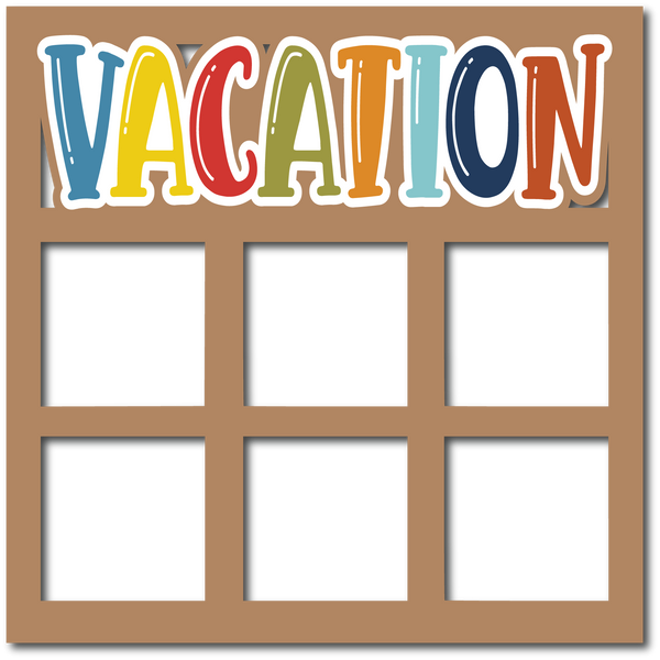 Vacation - 6 Square Frames - Layered Overlay - Digital Cut File - SVG - INSTANT DOWNLOAD
