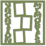 Vacation Memories - 3 Frames - Scrapbook Page Overlay - Choose a Color