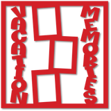 Vacation Memories - 3 Frames - Scrapbook Page Overlay - Choose a Color