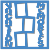Vacation Memories - 3 Frames - Scrapbook Page Overlay - Choose a Color