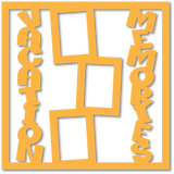 Vacation Memories - 3 Frames - Scrapbook Page Overlay - Choose a Color