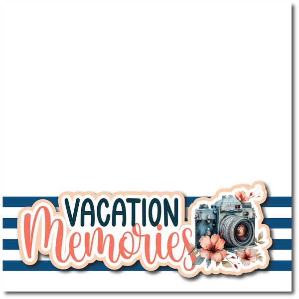 Vacation Memories - Printed Premade Scrapbook Page 12x12 Layout
