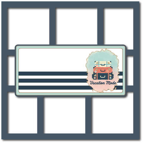 Vacation Mode - 6 Frames - Scrapbook Page Layered Overlay Kit