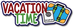 Vacation Time - Scrapbook Page Title Die Cut