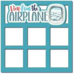 View From the Plane - 6 Square Frames - Scrapbook Page Layered Overlay Kit