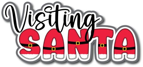 Visiting Santa - Scrapbook Page Title Sticker