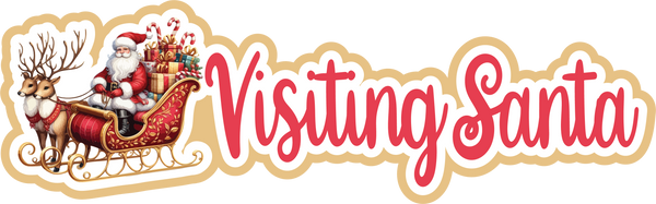 Visiting Santa - Scrapbook Page Title Sticker