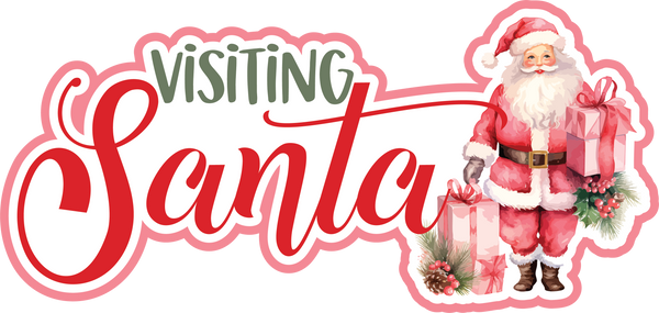 Visiting Santa - Scrapbook Page Title Sticker