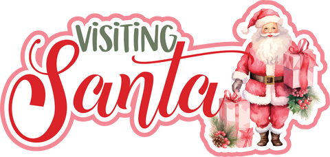 Visiting Santa - Scrapbook Page Title Sticker
