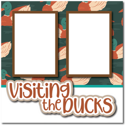 Visiting the Ducks - Printed Premade Scrapbook Page 12x12 Layout
