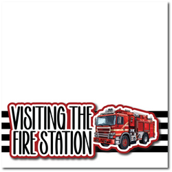 Visiting the Fire Station - Printed Premade Scrapbook Page 12x12 Layout