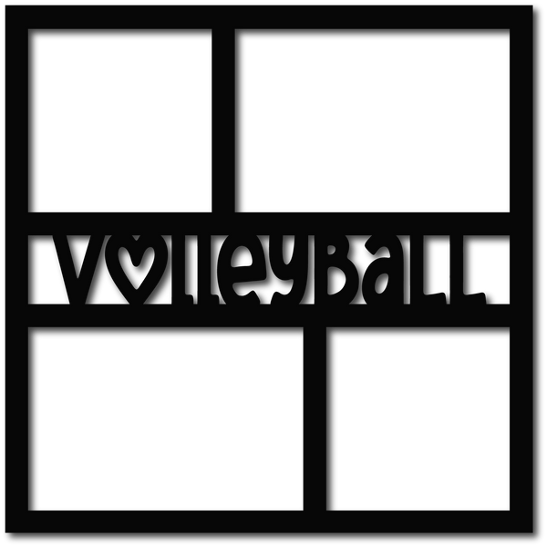 Volleyball - 4 Frames - Scrapbook Overlay - Digital Cut File - SVG - INSTANT DOWNLOAD