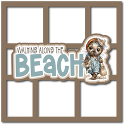 Walking Along the Beach - 6 Frames - Scrapbook Page Layered Overlay Kit