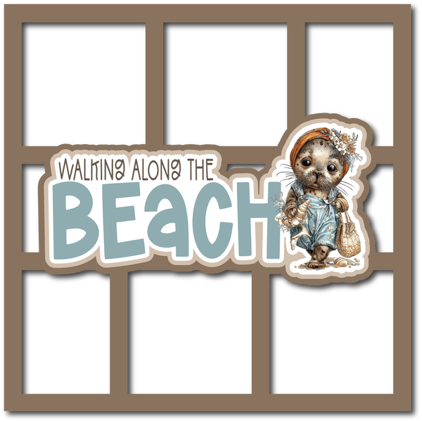 Walking Along the Beach - 6 Frames - Scrapbook Page Layered Overlay Kit