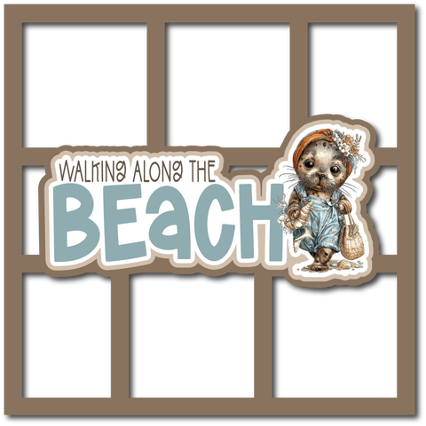 Walking Along the Beach - 6 Frames - Scrapbook Page Layered Overlay Kit
