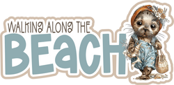 Walking along the Beach - Scrapbook Page Title Sticker