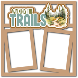 Walking the Trails - 2 Frames - Scrapbook Page Layered Overlay Kit